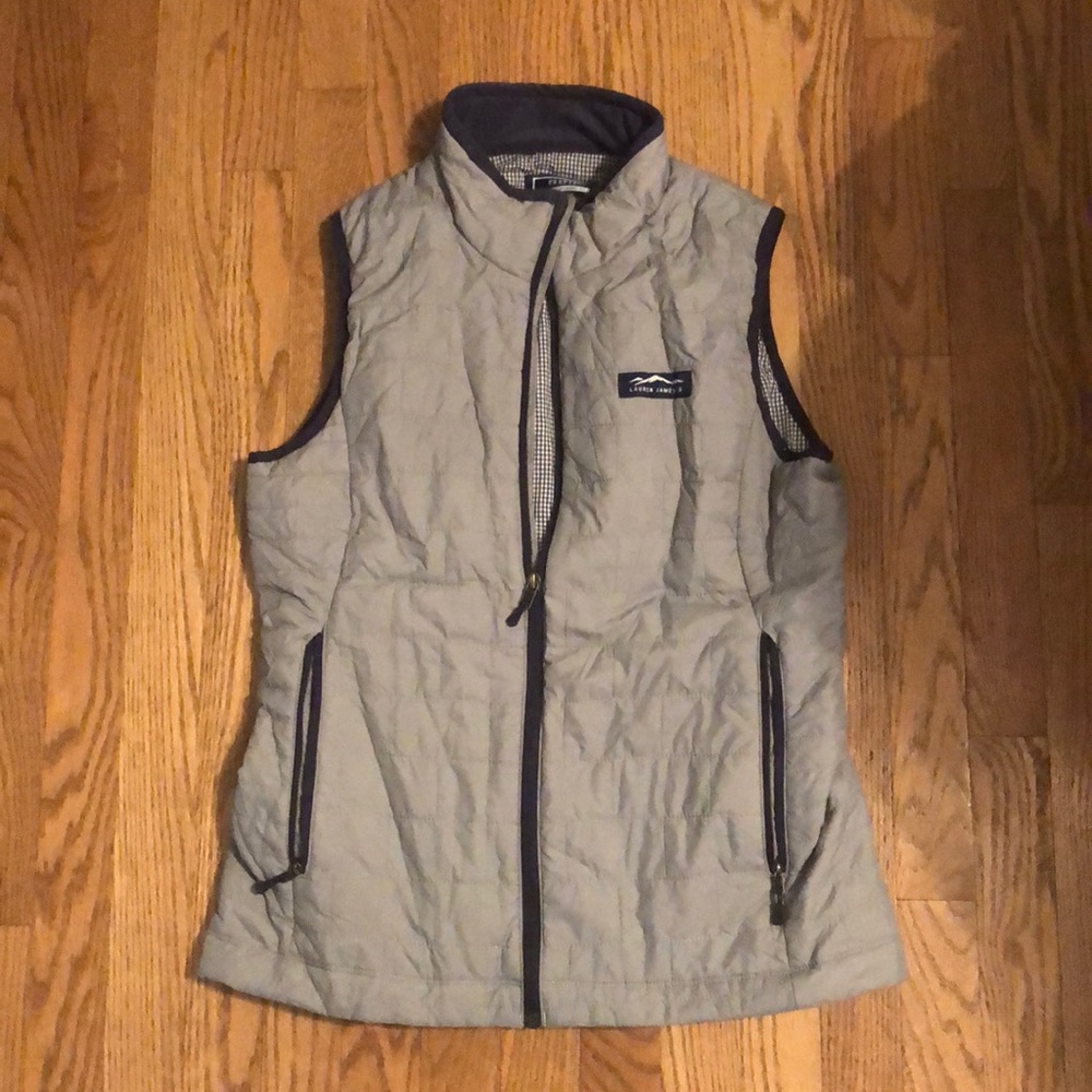 Lauren James gray quilted vest medium